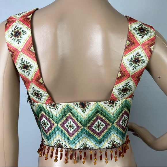 NEW AUTUMN ADEIGBO PRINTED TWIST-FRONT CROP TOP - Picture 7 of 9